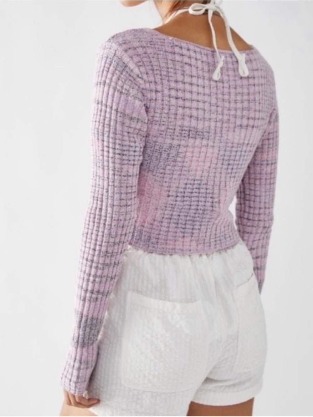 NWOT, Free People,  Brooke Lilac Fog Wrap Sweater - XS - Picture 2 of 3